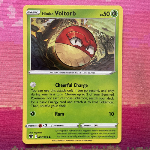 Pokemon Card Hisuan Voltorb Astral Radiance Cosmo Holo 002/189 NM