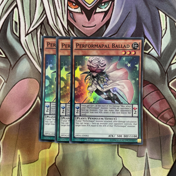 DPDG-EN002 x3 Performapal Ballad Super Rare Excellent Condition Yugioh