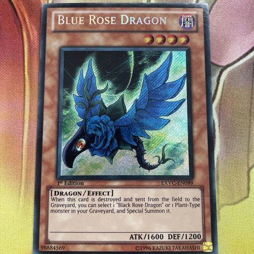 EXVC-EN099 Blue Rose Dragon Secret Rare 1st Ed YuGiOh LP see pics minor crease