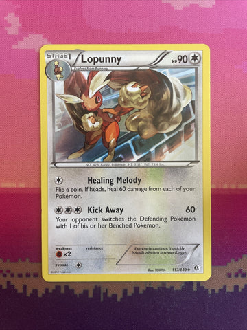 Pokemon Card Lopunny Boundaries Crossed Uncommon 117/149 Near Mint
