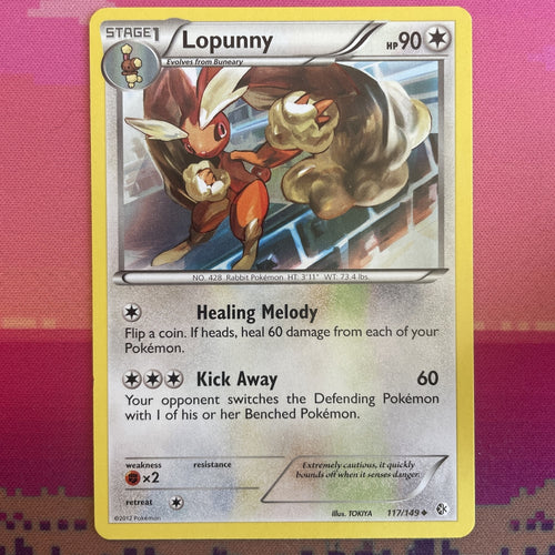 Pokemon Card Lopunny Boundaries Crossed Uncommon 117/149 Near Mint