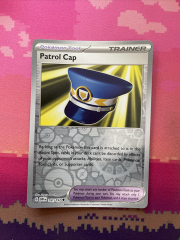 Pokemon Card Patrol Cap Obsidian Flames Reverse Holo 191/197 Near Mint