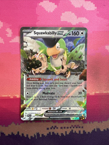 Pokemon Card Squawkabilly ex 169/193 Double Rare Paldea Evolved NM