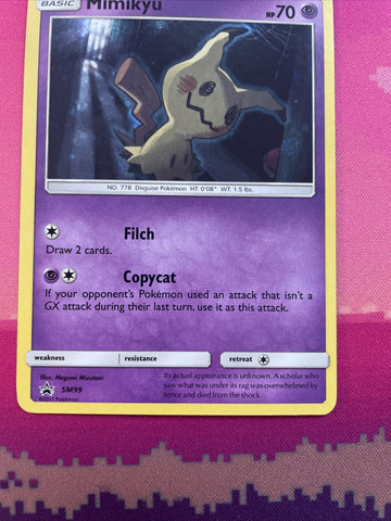 Mimikyu SM99 - Black Star Promo - Pokemon Card - NM (back)