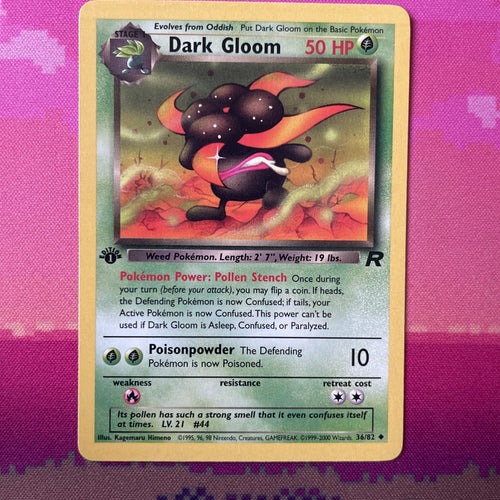 Pokemon Card Dark Gloom Team Rocket 1st Edition Uncommon 36/82 Near Mint