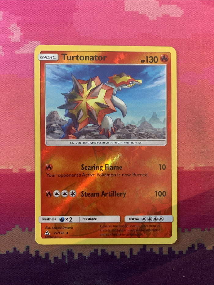 Pokemon Card Turtonator Ultra Prism Reverse Holo 27/156 NM