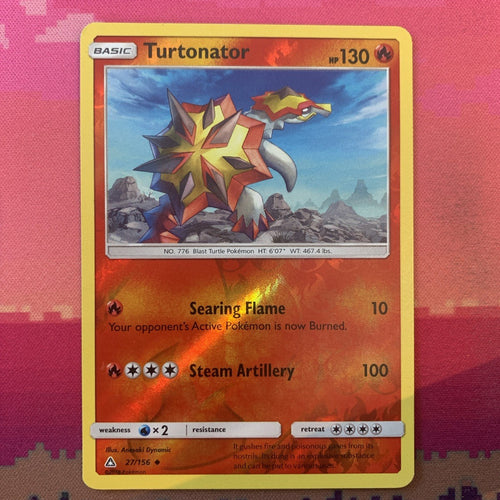 Pokemon Card Turtonator Ultra Prism Reverse Holo 27/156 NM