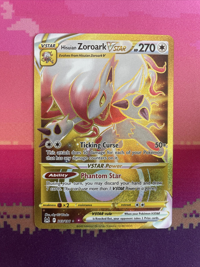 Pokemon Card Hisuian Zoroark VSTAR 213/196 Secret Rare Lost Origin NM