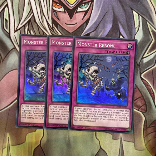 CROS-EN079 x3 Monster Rebone Super Rare Excellent Condition Yugioh
