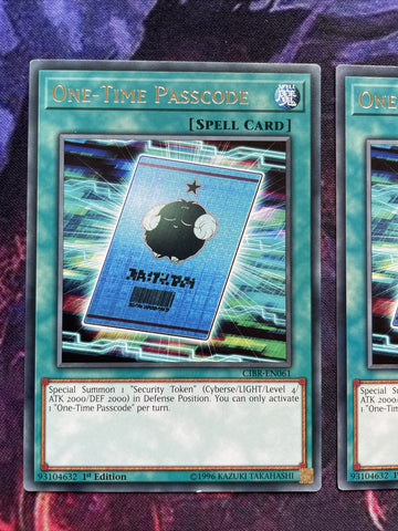 CIBR-EN061 x3 One-Time Passcode Rare mixed Edition YuGiOh (back)