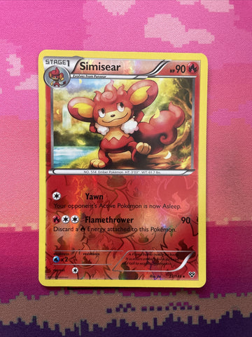 Pokemon Card Simisear XY Base Set Reverse Holo Rare 23/146 Near Mint
