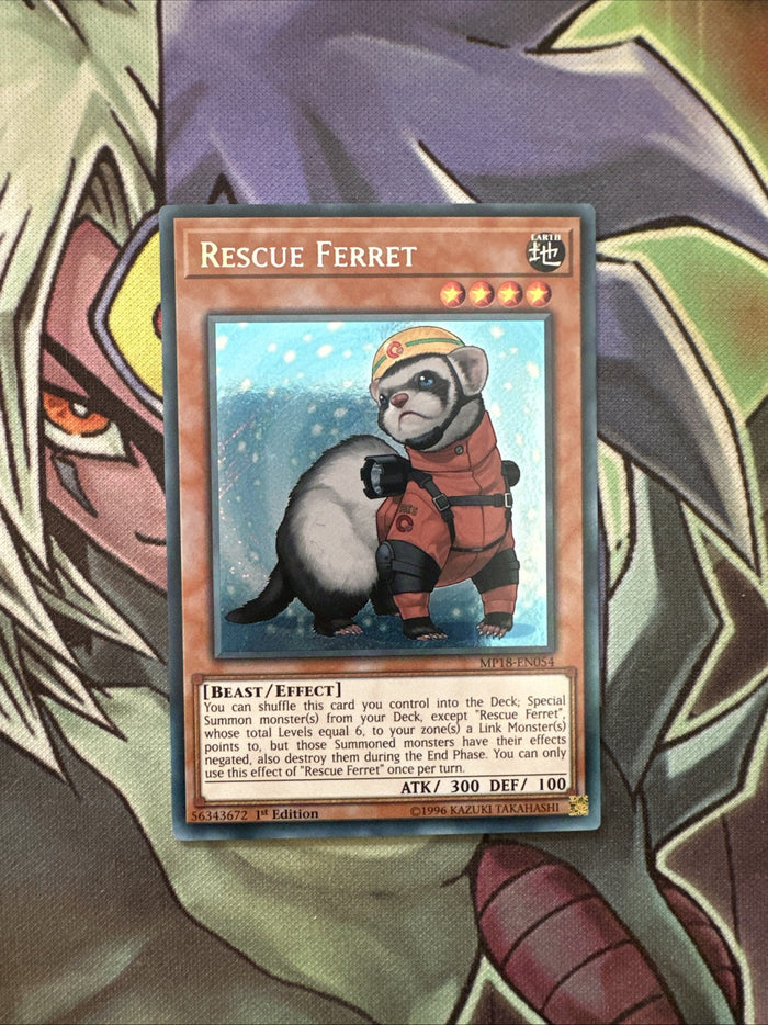 MP18-EN054 Rescue Ferret Secret Rare 1st Edition NM Yugioh Card