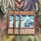 LED3-EN013 x3 Cyber Pharos Rare Excellent Condition Yugioh