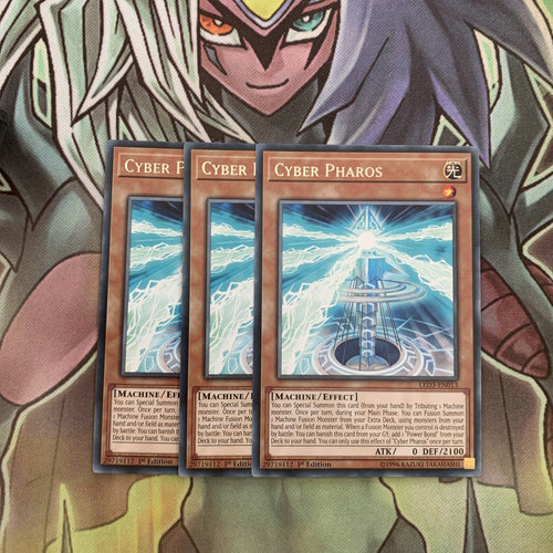 LED3-EN013 x3 Cyber Pharos Rare Excellent Condition Yugioh