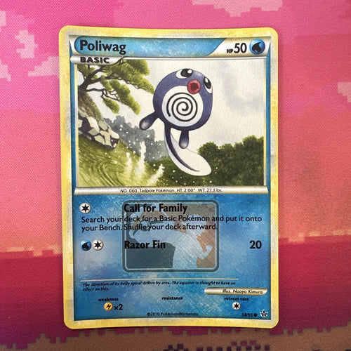 Pokemon Card Poliwag Unleashed Crosshatch League Promo 58/95 NM