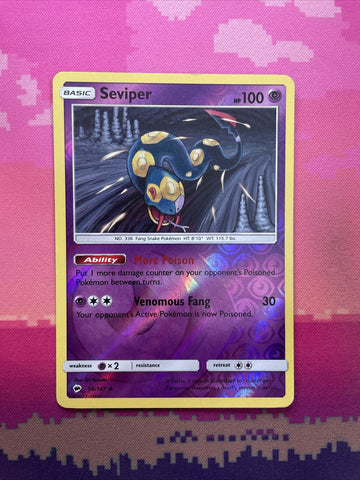 Pokemon Card Seviper Burning Shadows Reverse Holo Uncommon 50/147 NM