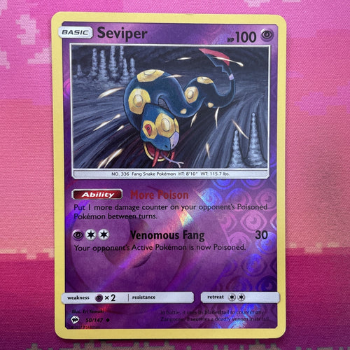 Pokemon Card Seviper Burning Shadows Reverse Holo Uncommon 50/147 NM