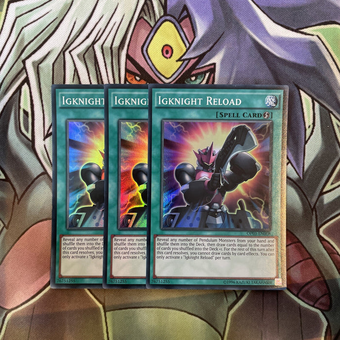 OP03-EN008 Igknight Reload Super Rare x3 Excellent Condition Yugioh