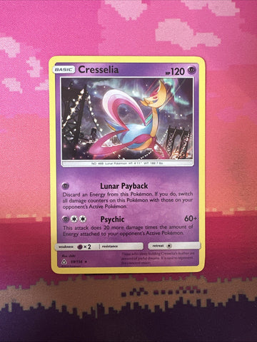 Pokemon Card Cresselia Ultra Prism Holo Rare 59/156 Near Mint