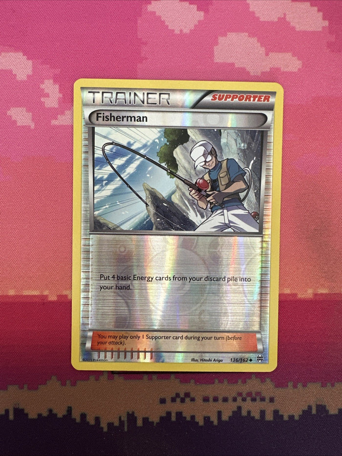 Pokemon Card Fisherman Breakthrough Reverse Holo 136/162 NM