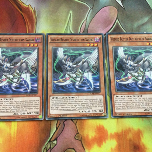 BOSH-EN021 3x Wizard buster destruction sword common (EX) Playset Yugioh
