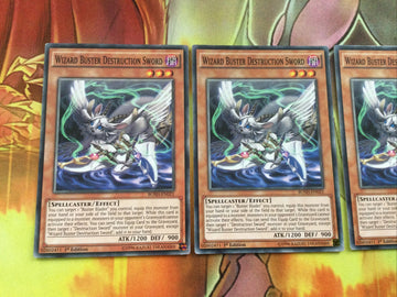 BOSH-EN021 3x Wizard buster destruction sword common (EX) Playset Yugioh (back)
