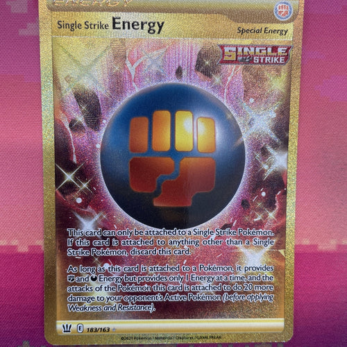 Pokemon Card Single Strike Energy 183/163 Secret Rare Battle Styles v