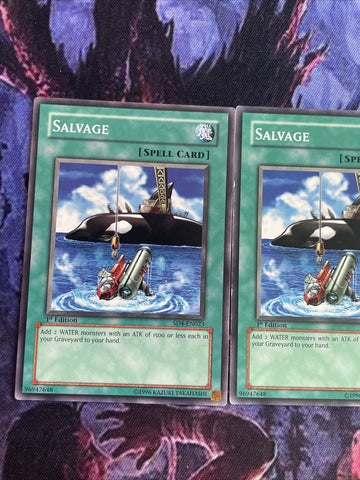 SD4-EN023 x3 Salvage - Common - 1st Edition VG Yugioh Card (back)