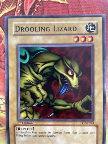 LOB-E093 YuGiOh Drooling Lizard 1st Edition (back)