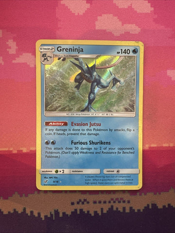 Pokemon Card Greninja Detective Pikachu Holo Rare 9/18 Near Mint