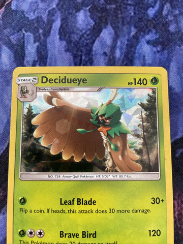 Pokemon Card Decidueye Sun & Moon Cracked Ice Holo Rare 11/149 NM (back)