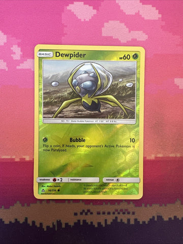 Pokemon Card Dewpider Ultra Prism Reverse Holo 16/156 Near Mint