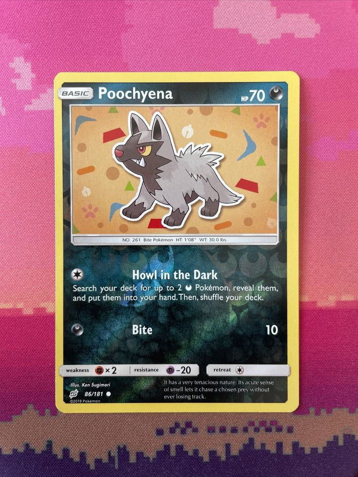 Pokemon Card Poochyena Team Up Reverse Holo 86/181 NM