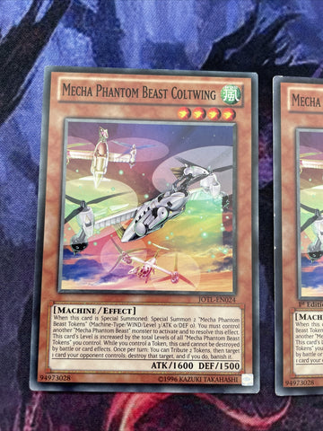 JOTL-EN024 x3 Mecha Phantom Beast Coltwing - Common - Unlimited Edition Yugioh (back)