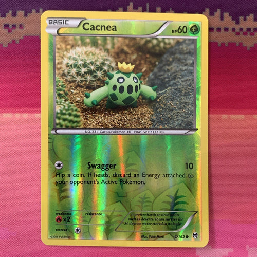 Pokemon Card Cacnea Breakthrough Reverse Holo 4/162 Near Mint