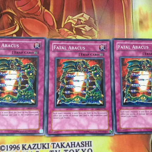 DB2-EN133 3x Fatal Abacus - Common - Unlimited Edition Yugioh