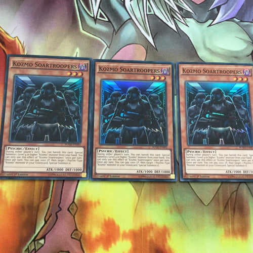 BOSH-EN083 Yugioh 3x Super Rare Kozmo Soartroopers 1st Edition (NM)