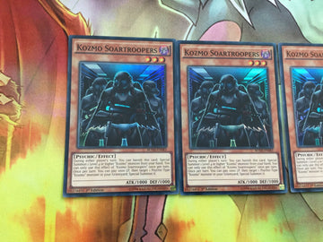 BOSH-EN083 Yugioh 3x Super Rare Kozmo Soartroopers 1st Edition (NM) (back)