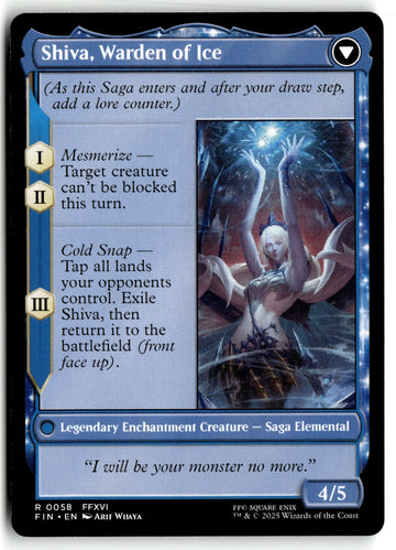 MTG Jill, Shiva's Dominant FINAL FANTASY LP Magic The Gathering (back)