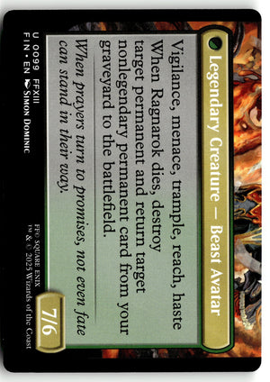 MTG Fang, Fearless l'Cie FINAL FANTASY LP Magic The Gathering (back)