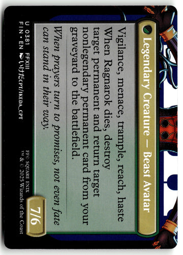 MTG Fang, Fearless l'Cie (Borderless) FINAL FANTASY LP Magic The Gathering (back)