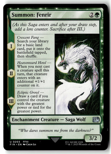 MTG Summon: Fenrir FINAL FANTASY LP Magic The Gathering