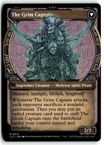 MTG Throne of the Grim Captain (Showcase) The Lost Caverns of Ixalan LP (back)