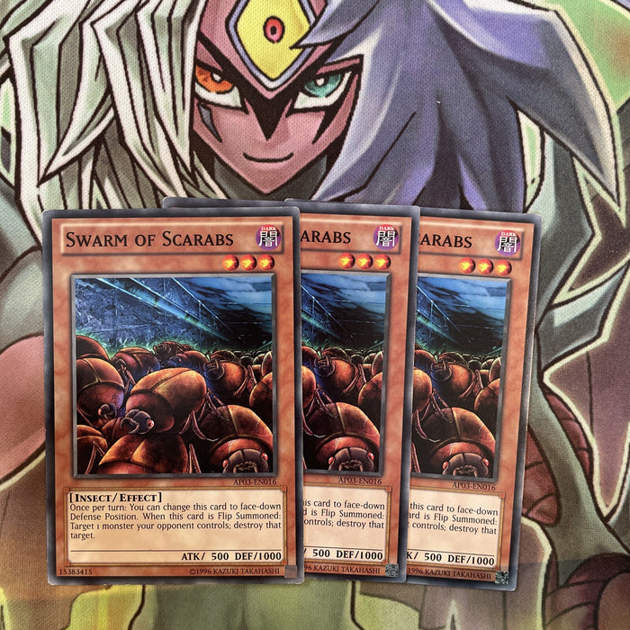 AP03-EN016 x3 Swarm of Scarabs Common Excellent Condition Yugioh