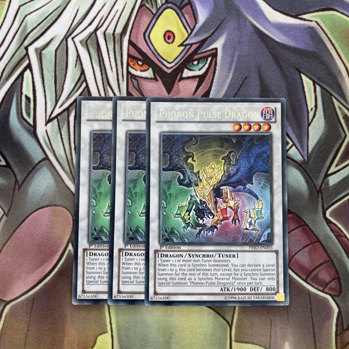 PRIO-EN055 x3 Phonon Pulse Dragon Rare Excellent Condition Yugioh
