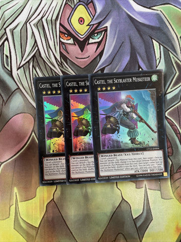 CT12-EN006 x3 Castel, the Skyblaster Musketeer Super  Excellent Condition Yugioh