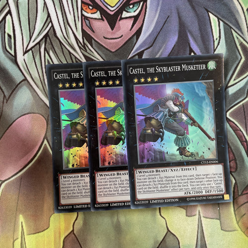 CT12-EN006 x3 Castel, the Skyblaster Musketeer Super  Excellent Condition Yugioh