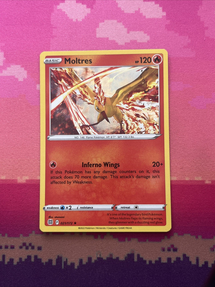 Pokemon Card Moltres Brilliant Stars Holo Rare 021/172 Near Mint