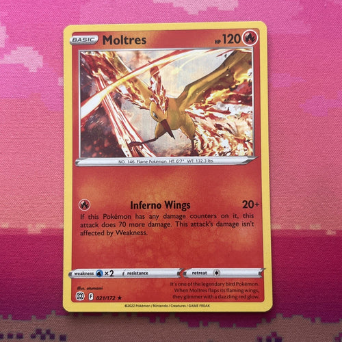 Pokemon Card Moltres Brilliant Stars Holo Rare 021/172 Near Mint