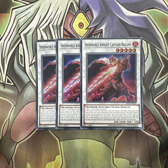 OP15-EN010 x3 Infernoble Knight Captain Roland Super Rare Excellent Yugioh
